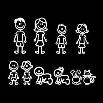 

Kawaii Funny Family Member Decorative Reflective Auto Decal Cartoon Car Sticker Bumper Car Body Decal Supplies