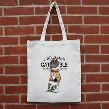 Модная Складная Сумка-тоут с кошкой, Холщовая Сумка, сумка для покупок, текст «сделай сам», кошка, повседневное использование, пользовательский принт, логотип, эко многоразовая утилизация