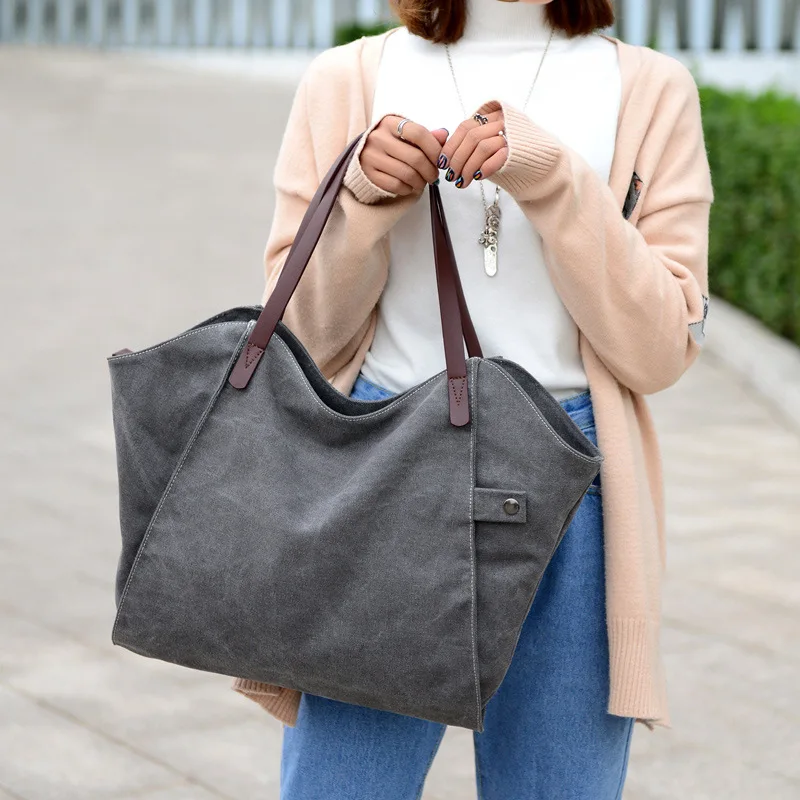 

shoulder ladies big bag canvas Korean version of the simple wild large capacity single 2019 new JIULIN