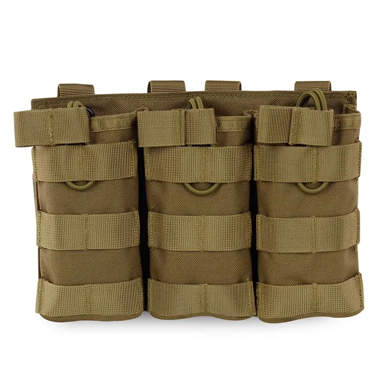 khaki Тактический лазерный прицел MOLLE тройной Открытый Топ сумка для журналов Mag страйкбол военный Пейнтбол сумка для оборудования est - Цвет: khaki