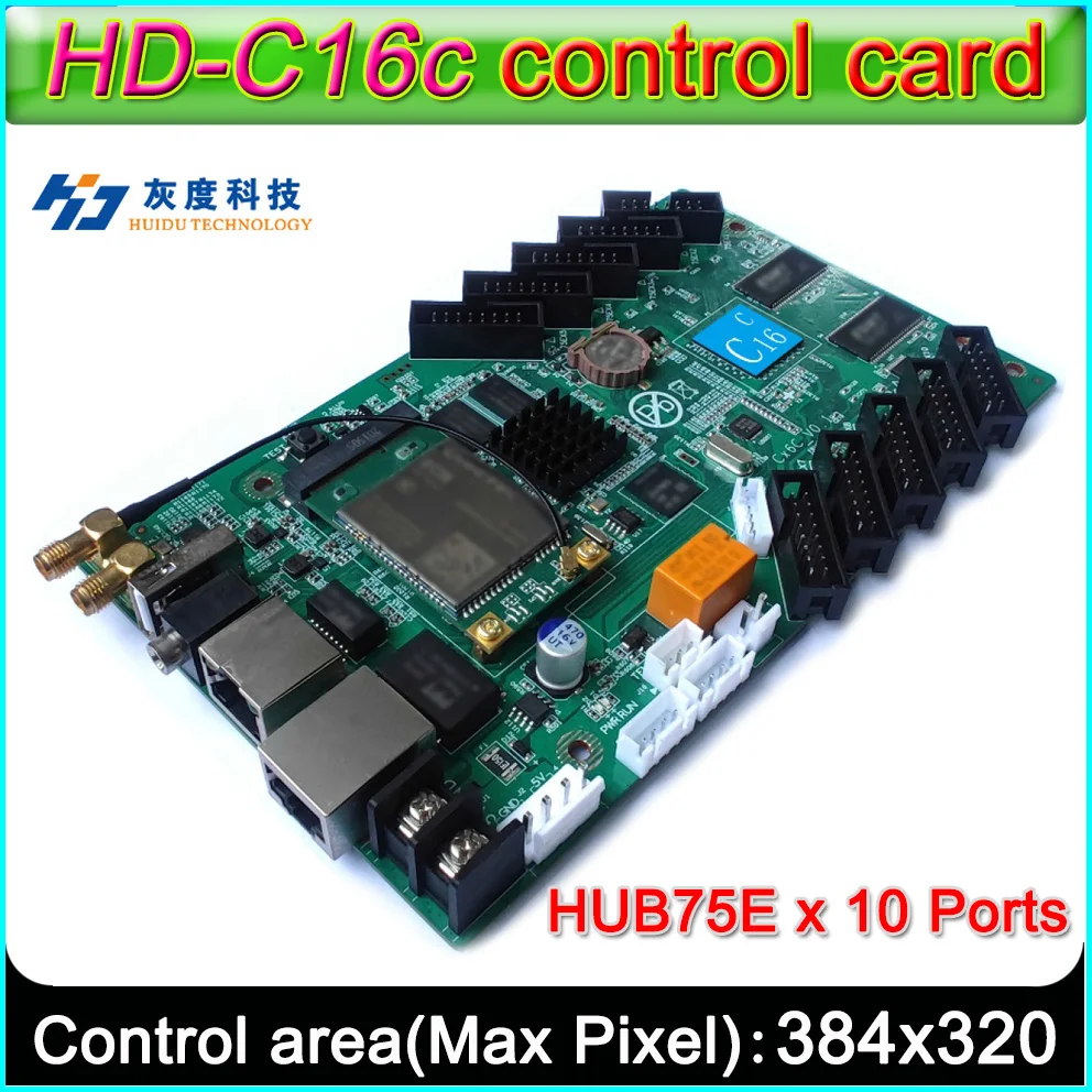 

2022new HD-C16C Full Color LED Display Control Card,Support 32 Scan LED Display Module,Onboard HUB75E x 10,Flash RAM 4GB