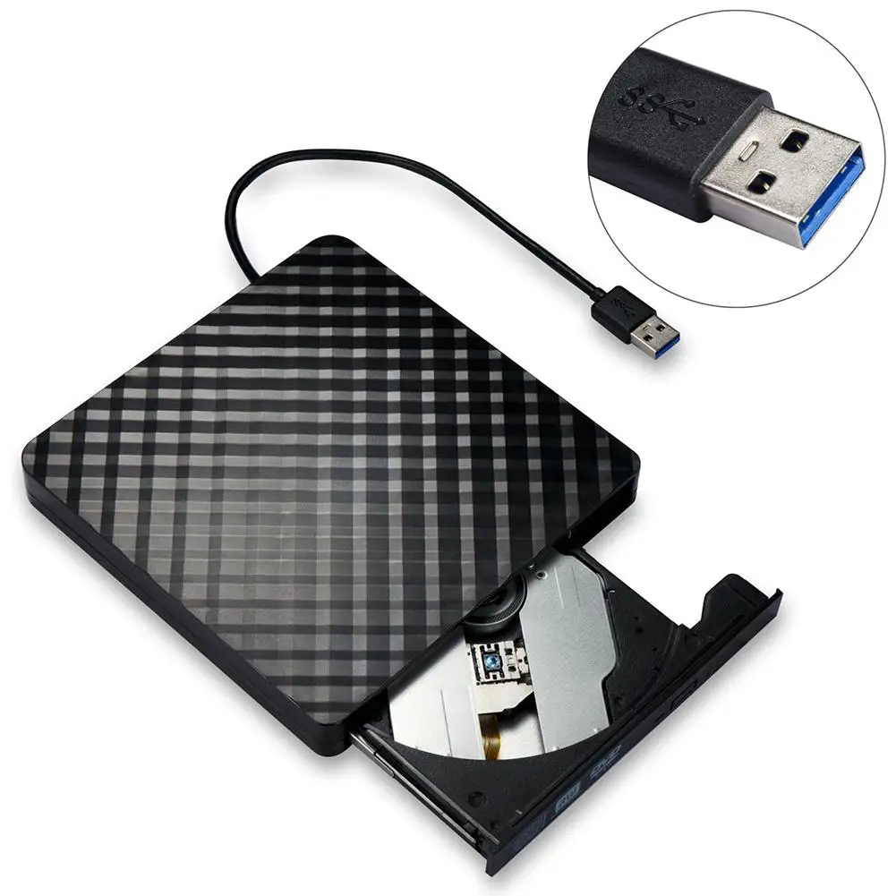 Гофрированный внешний высокоскоростной DVD проигрыватель USB 3 0 оптический привод