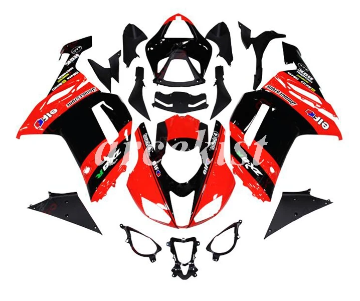 4 подарки ABS мотоцикл Полный обтекатели комплект подходит для Kawasaki ZX6R 2007 2008 ZX-6R 07 08 ниндзя 636 Кузов Набор золото - Цвет: red
