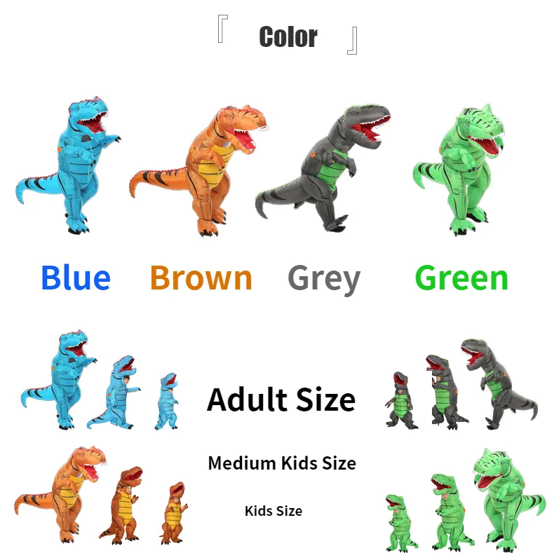 JYZCOS динозавров T REX надувной костюм для Для женщин Для мужчин Детский карнавальный костюм для Хэллоуина Косплэй костюм талисмана вечерние