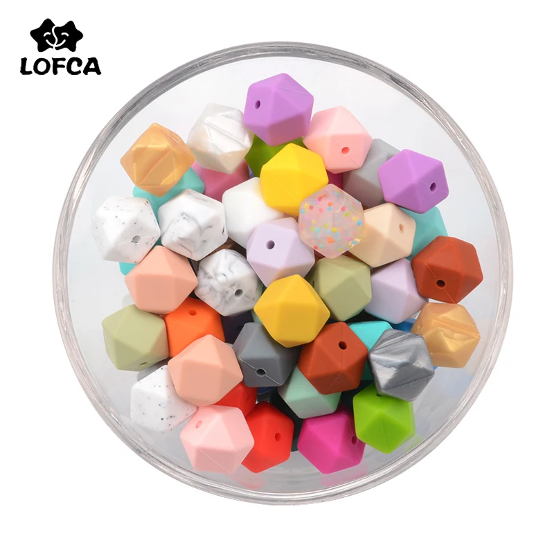 LOFCA 15 шт 17 мм шестигранные силиконовые бусины для самостоятельного прорезывания