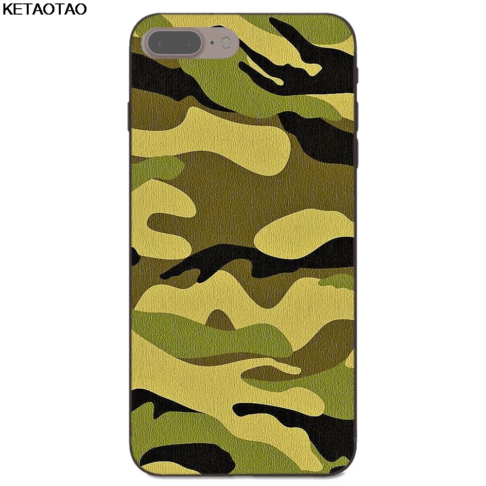 Чехол для телефона KETAOTAO Camo Army Camo s для iPhone 4S SE 5C 5S 6S 7 8 Plus X XS XR 11 Pro для samsung чехол из мягкого ТПУ резины и силикона - Цвет: Темно-серый