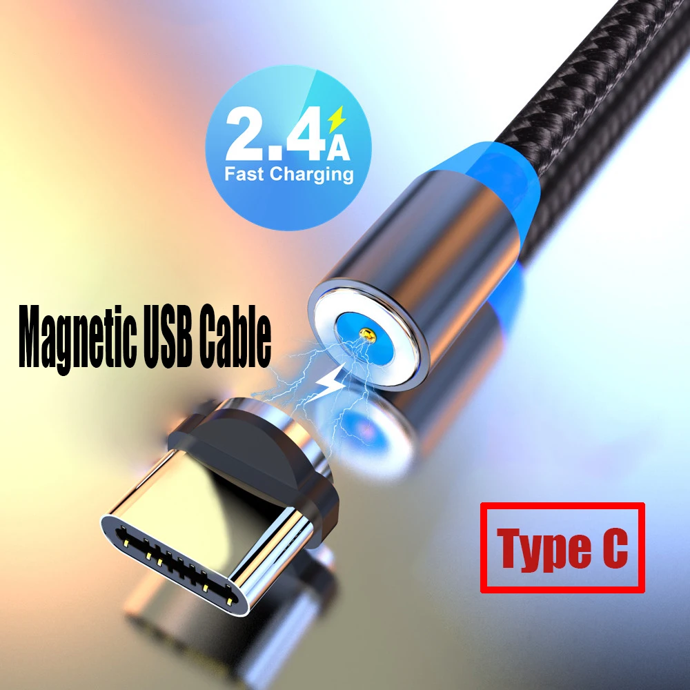 Магнитный кабель USB Type-C C зарядный провод Лента мобильный телефон зарядное