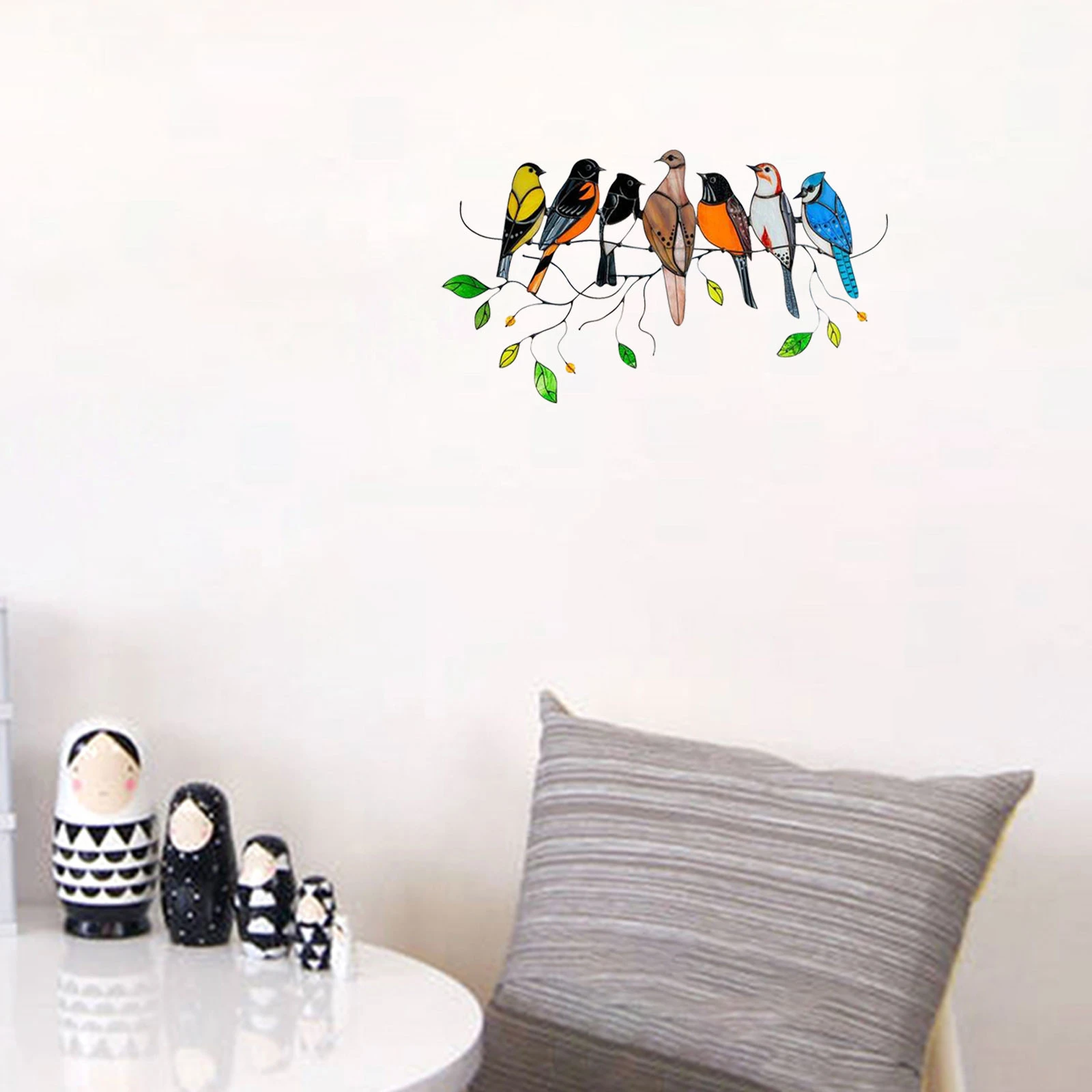 Pegatinas de pared para de cristal, calcomanías de pájaros en rama, decoración del hogar, calcomanías 3d para coche, sala de estar|Adhesivos para pared| -
