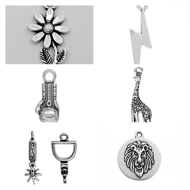 DoreenBeads подвески из цинкового металлического сплава с цветком серебристого цвета