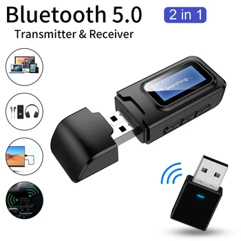 

Mini Wireless Bluetooth 5.0 Adapter LCD Screen 2in1 USB Bluetooth Audio Receiver Transmitter For PC Laptop TV Headset Speaker