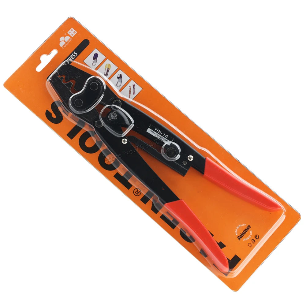 Non-insulated Terminals Crimping Pliers 0.5-38mm2 22-2AWG Bare Naked Connectors Cable Lugs Crimper Electric Crimping Hand Tools 6