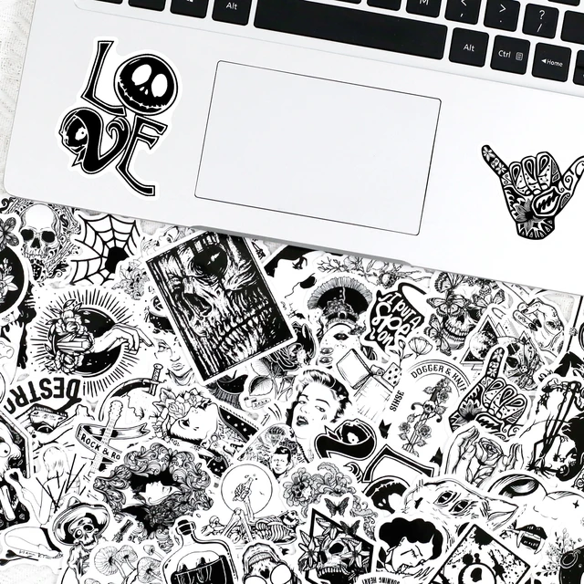 Stickers Black White Packs  Black White Stickers Graffiti - 50 Pcs Black  White - Aliexpress