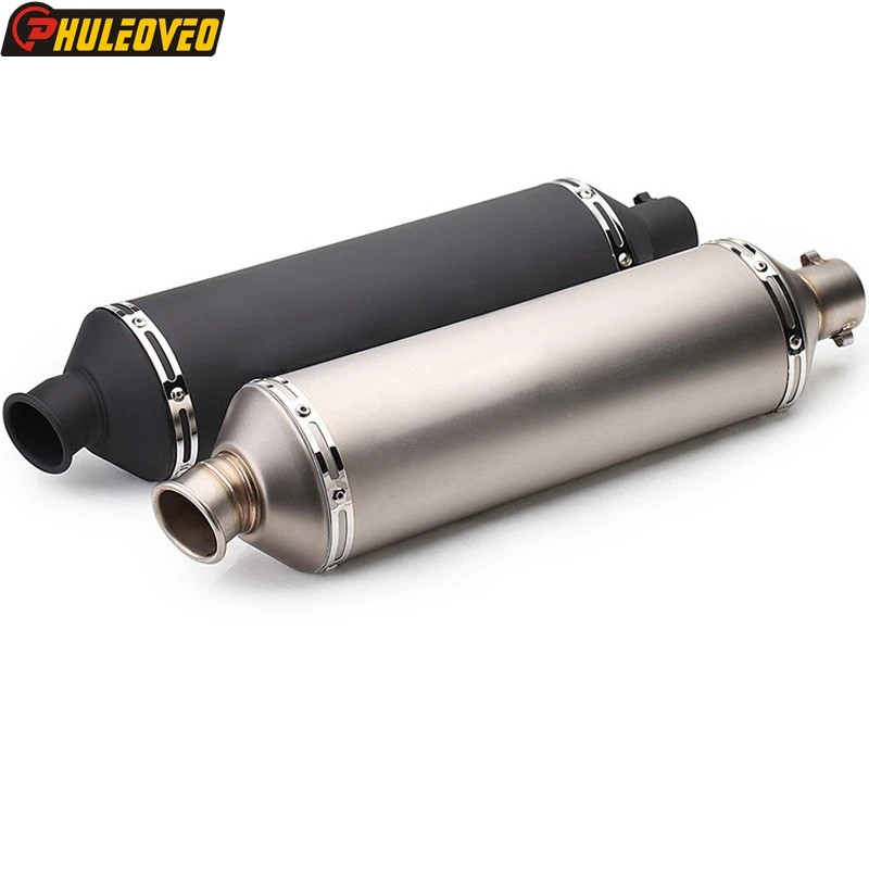 

51mm Oval Motorcycle Exhaust Escape Moto Muffler with DB Killer Baffle for Tmax 530 560 500 Xmax 300 PCX125 Nmax CBR1000 F800GS