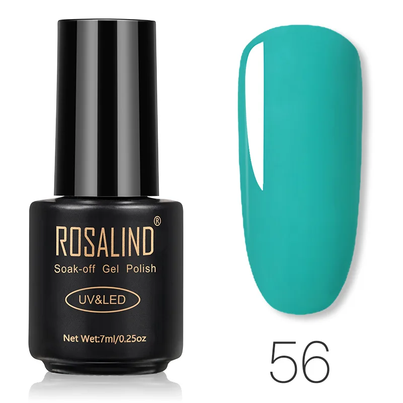56 ROSALIND Гель-лак для ногтей, УФ неоновый Набор для маникюра, 7 мл, гибридный лак для ногтей, полуперманентный гель лак, впитывающий Праймер, базовое верхнее покрытие - Цвет: 56