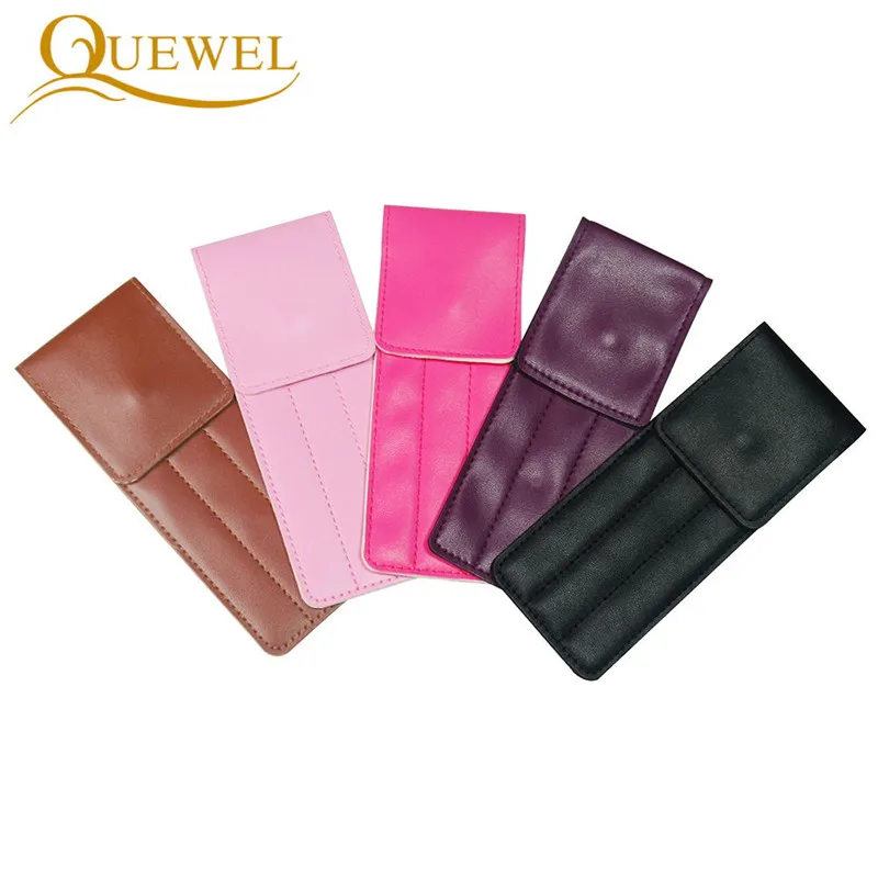3 Piece Set Eyelash Extension Special Tweezers Leather Case Pink
