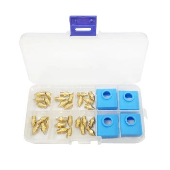 

3D Printer Parts 0.2/0.3/0.4/0.5/0.6/0.8/1.0MM MK8 Extruder Nozzle with Silicone Sock for Creality CR-10 Ender 3