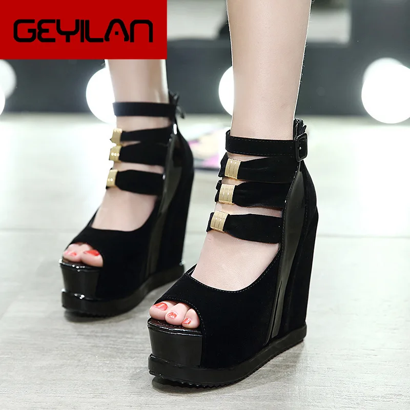 

New Year Muffin With Waterproof Platform Sandals Spelling Color Hollow Out Slope With Woman Shoes Yld312 -8