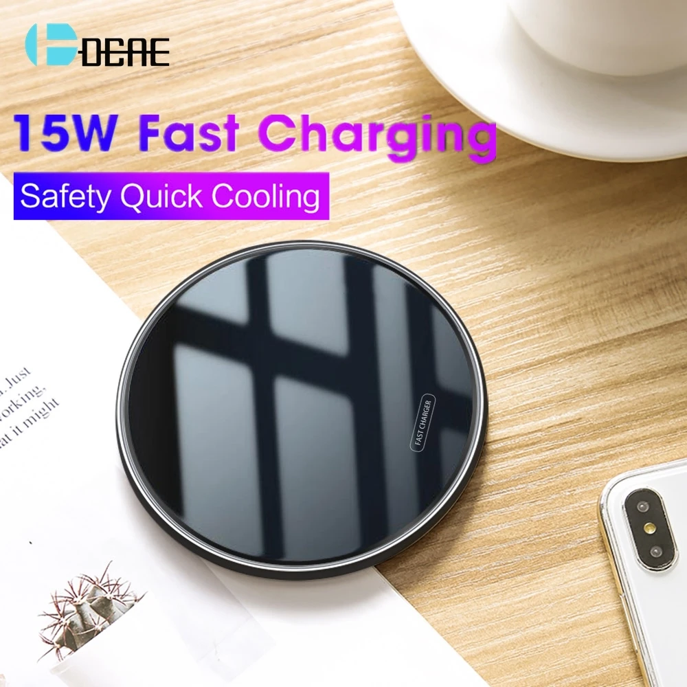 

DCAE 15W Qi Quick Charging Wireless Fast Charger for iPhone XS XR X 8 11 Airpods USB Tpye C QC 3.0 For Samsung S10 S9 Note 10 9