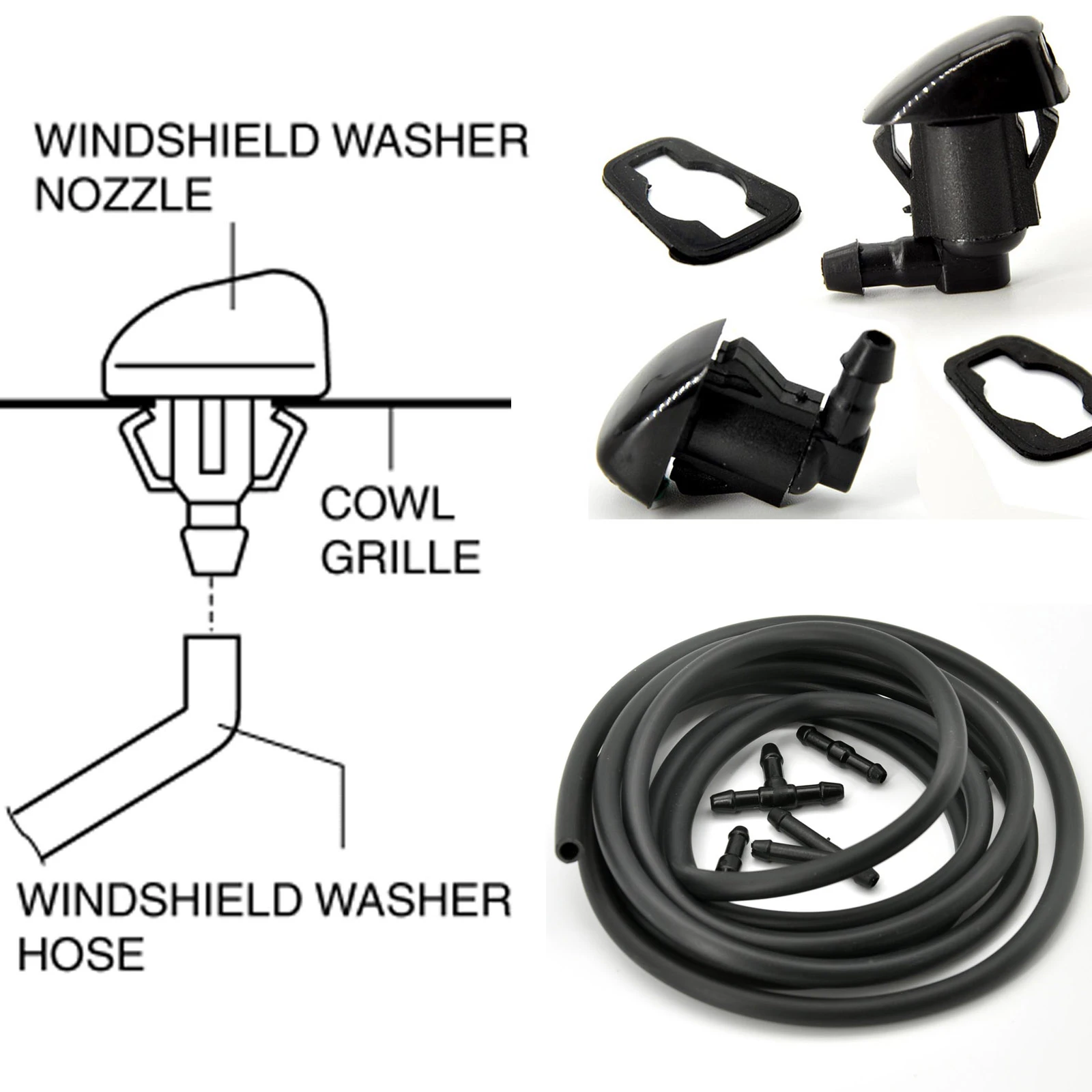 2x Front Windshield Wiper Washer Jet Nozzle Kit For Jeep Grand Cherokee