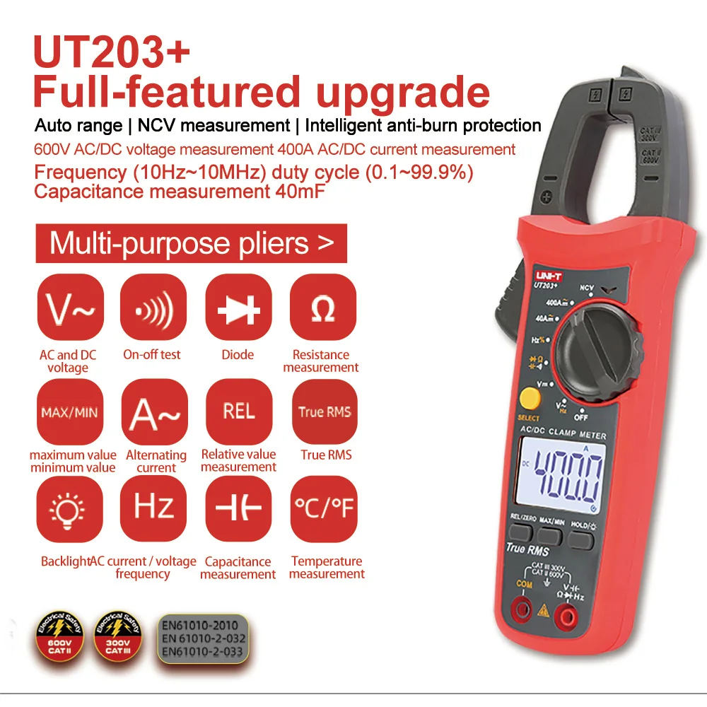 UNI-T 400-600A Digital Clamp Meter RMS High Precision True Auto Range 5 new