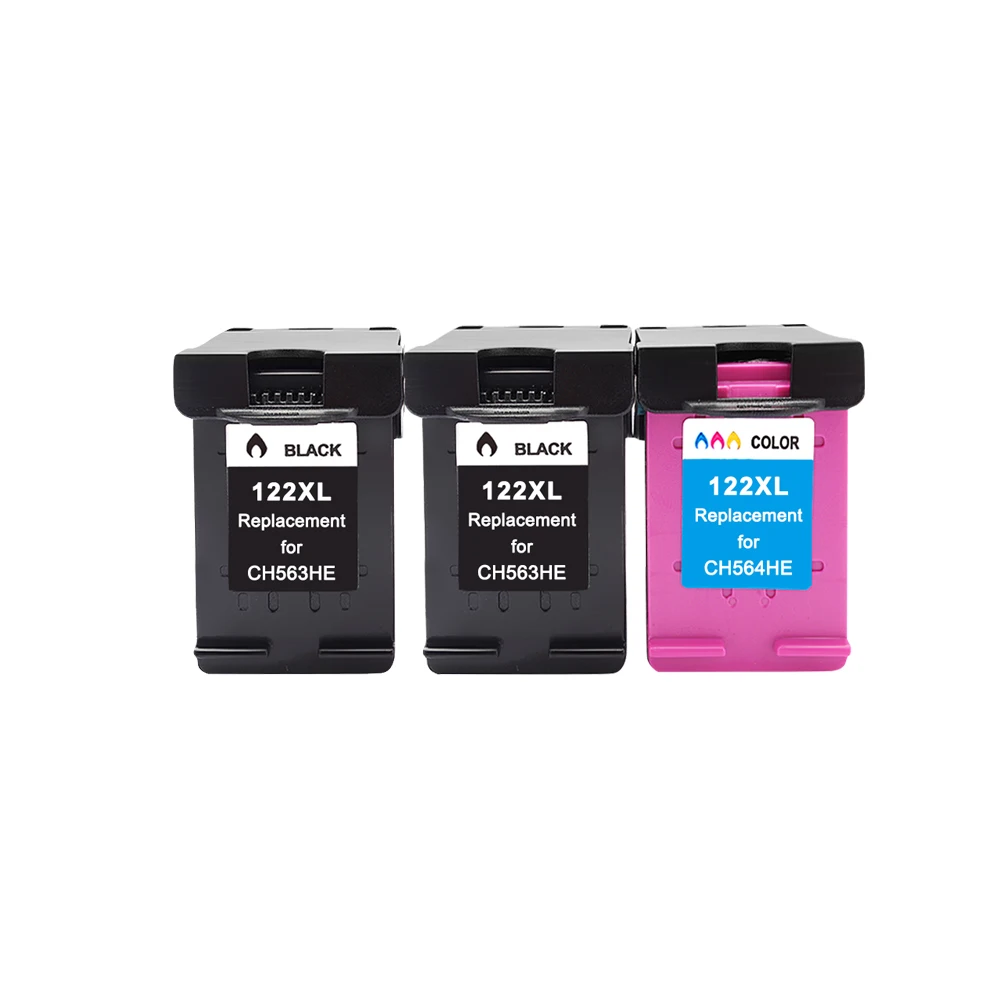 2Black 1Color 122XL совместимый для hp 122XL чернильных картриджей hp 122 XL hp 122 для hp Deskjet 1000 1050 1050A 1510 2000 2050 3000 3050 принтер - Цвет: 2Black 1Color