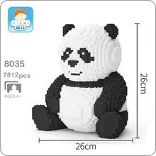 Xizai 8036 Мультфильм Китай медведь кошка панда животное 3D модель DIY мини микро строительные блоки кирпичи сборка игрушка 26 см высокий без коробки