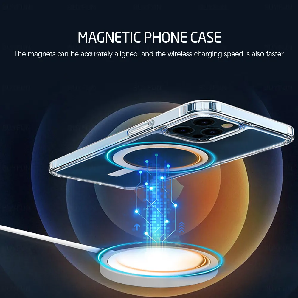 Магнитный прозрачный чехол ZP для iPhone 11 12 Pro Max Mini чехол-накладка поддержка