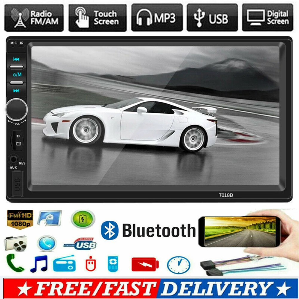 7 дюймов 7018B DIN Авто MP5 MP3-плеер Bluetooth Сенсорный USB FM стерео радио