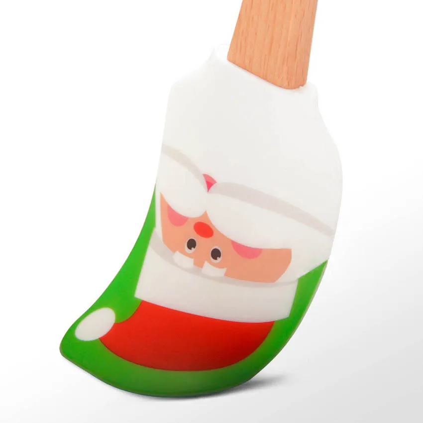 ERMAKOVA Christmas Silicone Spatula Santa Spatula Snow Man Spatula Mixing Batter Scraper Cream Butter Spatula Baking tools