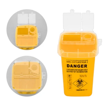 

1L Tattoo Supplies Container for Disposable Sharps Medical Needle Tips Waste Box Tattoo Accessories Buckets Collections Barrels