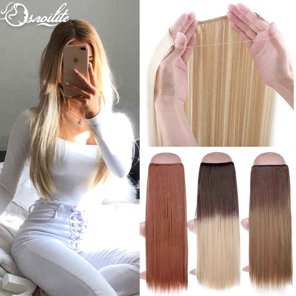 zakdoek Torrent Toeval S Noilite 20Inch Synthetisch Natuurlijke Haar Onzichtbare Draad In Hair  Extensions Geen Clip Met Secrect Lijn Gemakkelijk Hechten haarstukje|wire  wire|wire 2wire hair - AliExpress