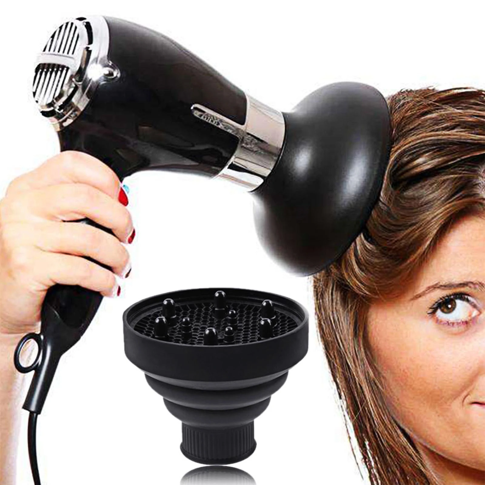 Difusor de pelo Universal Adaptable para secadores de pelo, tapa de secado  portátil plegable, difusor de disco, secador de pelo rizado|Accesorios de  estilista| - AliExpress
