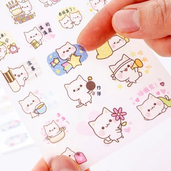 

7pcs/lot Cat story student school Decorative Stickers DIY lovely Seal Stickers