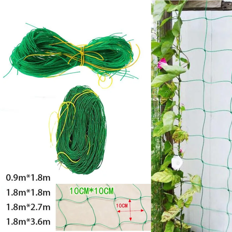 2.7*1.8m Garden Green Nylon Trellis Netting Climbing Bean Plant Nets Grow Fence` 