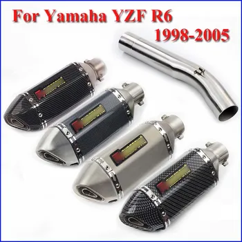 

Motorcylce Slip on YZF R6 Exhaust Muffler Silencer Tip Tail Pipe Modified Link Connecting Tube for Yamaha YZF R6 1998-2005