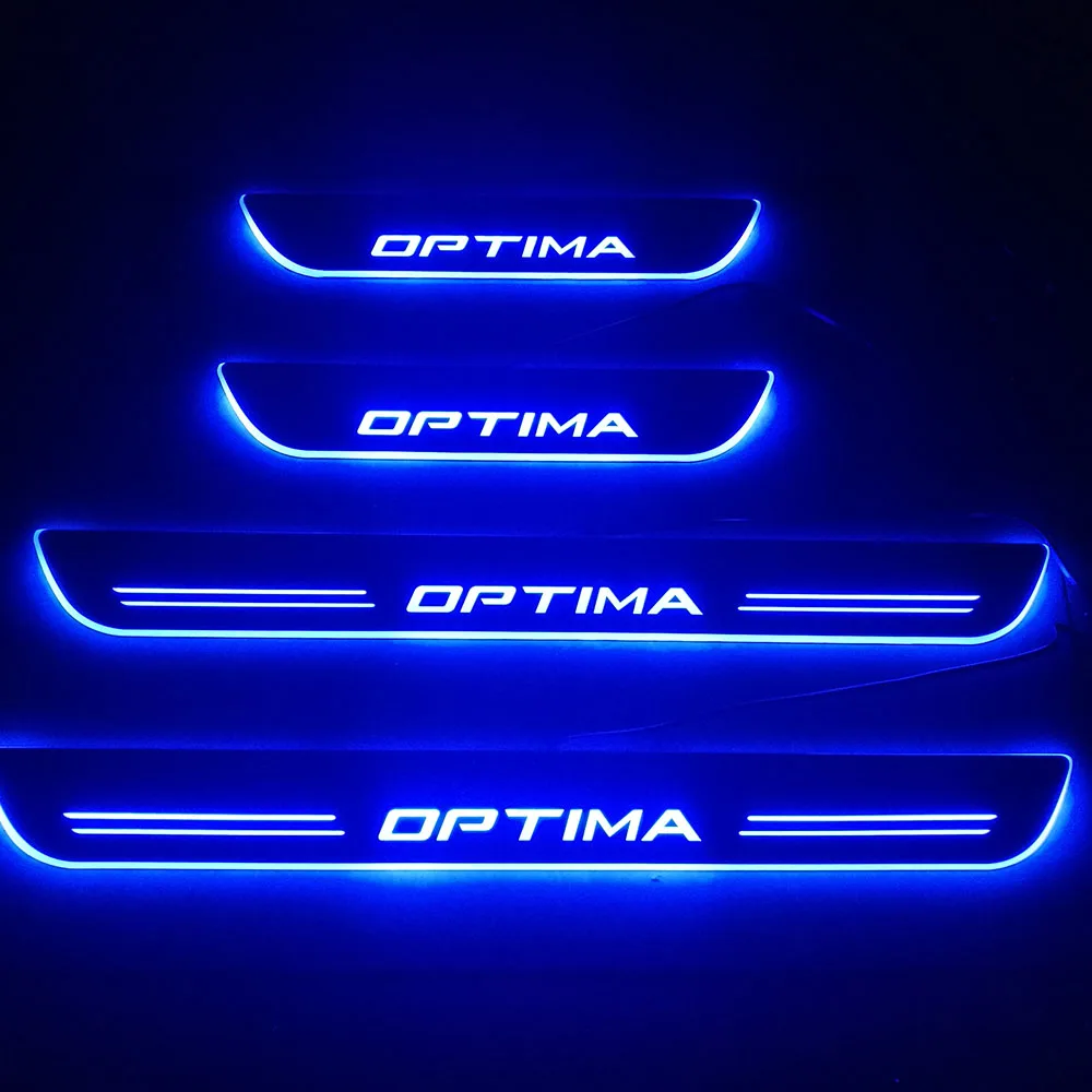 4pcs Dynamic Moving Led Scuff Plate Pad Pedal Door Sill Pathway Threshold Protector for KIA OPTIMA 2015-2020 Auto Accessory | Автомобили и
