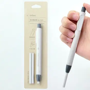 

2020 New Refillable Pen Shape Rubber Press Type Mechanical Eraser School Stationery Art