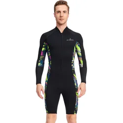 1.5MM Neoprene Snorkel Wetsuit Men Keep Warm Scuba Diving Suit Short Sleeve Triathlon SwimSuit For UnderWater Surf Snorkeling