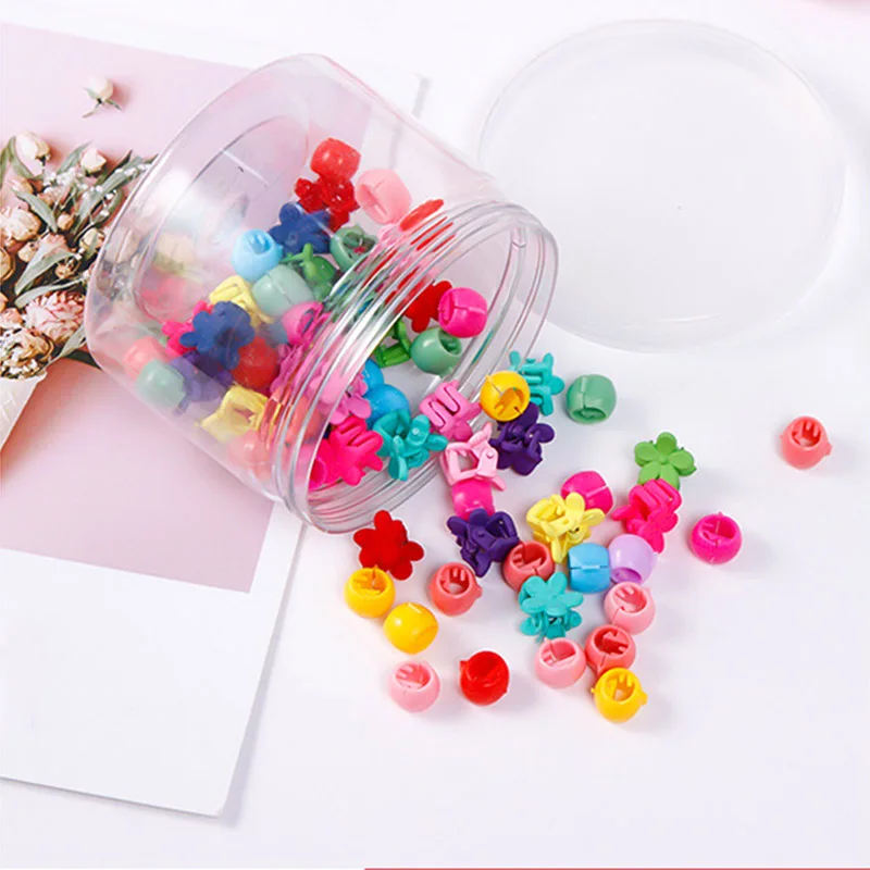 New Fashion Baby Girls Small Hair Claw Cute Candy Color Mixed Flower Hair Jaw Clip Children Hairpin Hair Accessories