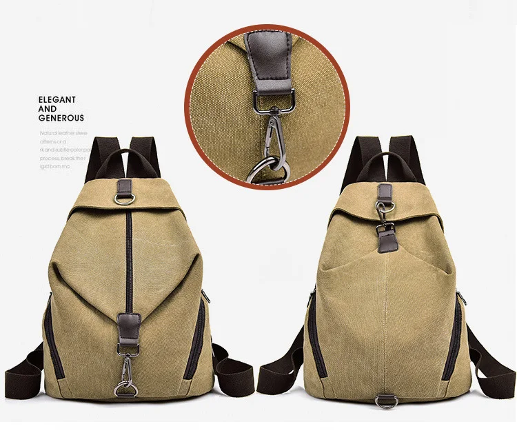 2019 Female High Quality Canvas Travel Backpack Small Waterproof Casual Women Rucksacks for Girls School Bags Shoulder Back Pack (4)