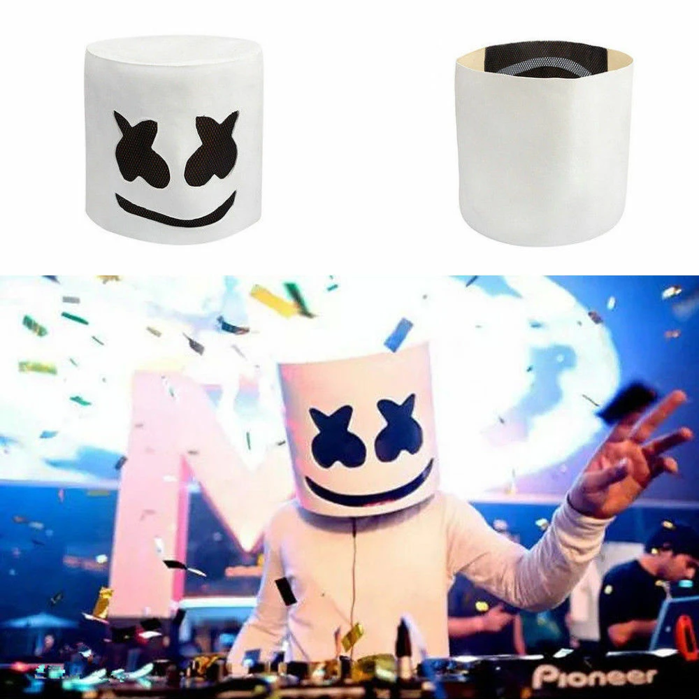 

Latex DJ Disco Halloween Mask Full Face Helmet Music Concert Party Bar Prop Masks Costume Cosplay Carnaval Headdress without LED