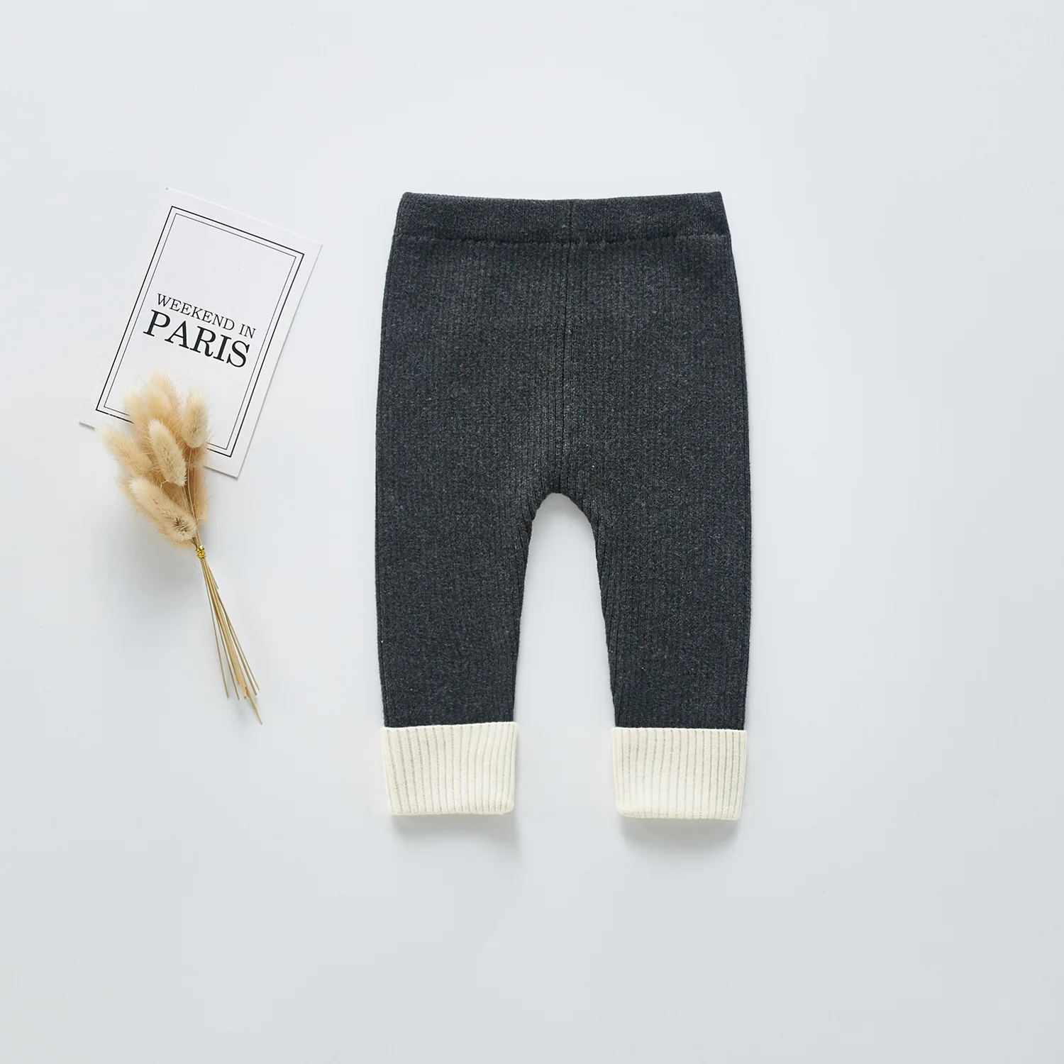 dark gray Трикотажные леггинсы в стиле пэчворк для маленьких мальчиков и девочек Детские теплые мягкие эластичные обтягивающие штаны От 0 до 3 лет - Цвет: dark gray