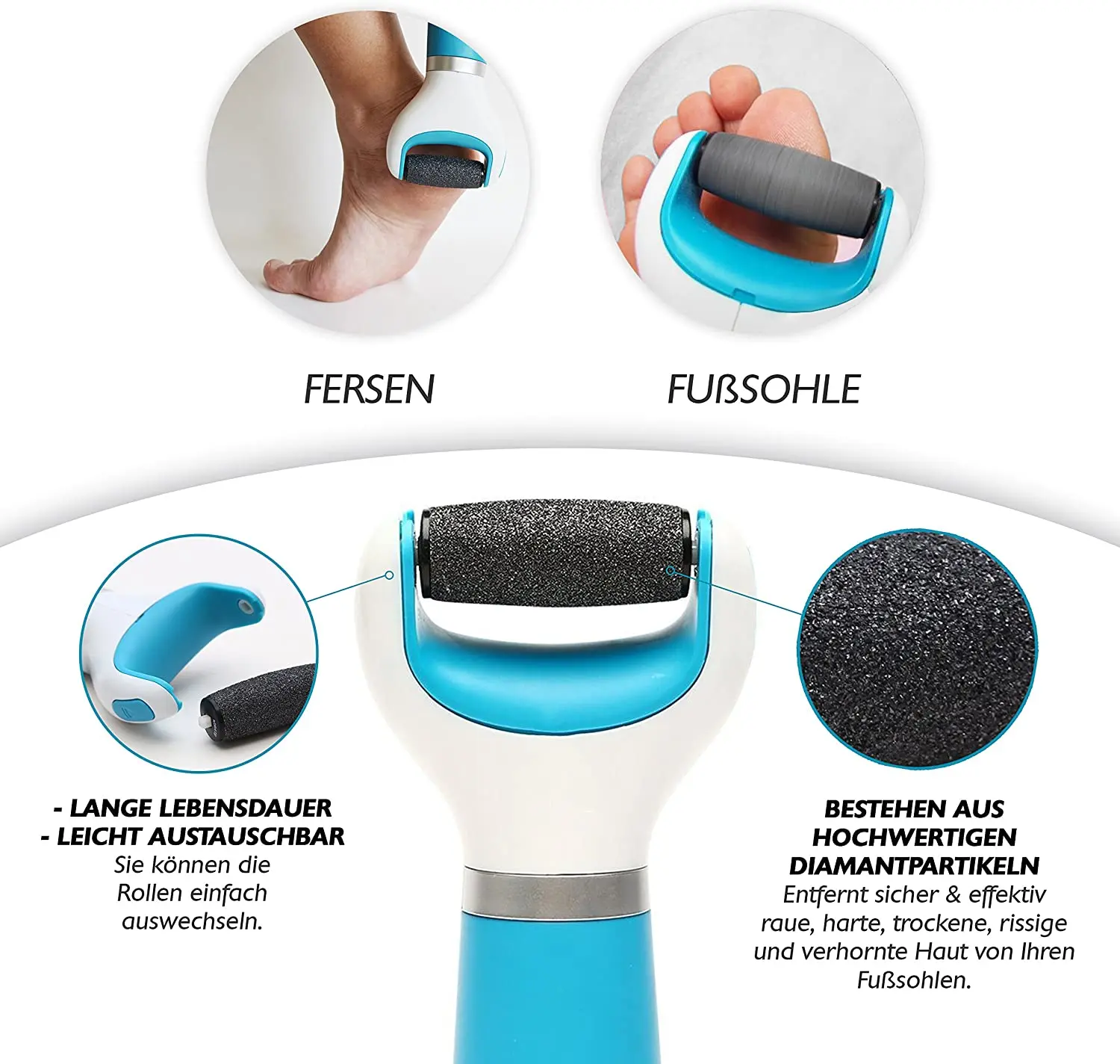 Electric Foot File 40pcs Replacements Roller Heads for Pro Pedicure Foot Care for Feet Electronic Foot File Rollers Skin Remover Accessories