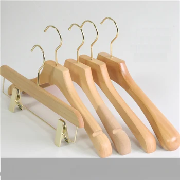 

10 pcs/lot Non-slip Solid Wood Clothes Hanger Natural Wooden Coat Hangers Pant Rack Exclusive Used in Clothing Store