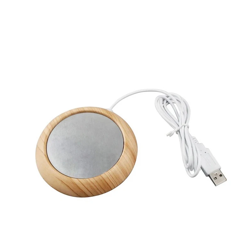 USB Heater Mug Mat USB Wood Grain Cup Warmer Heat Beverage Mug Mat Keep Drink Warm Heater Mugs Coaster