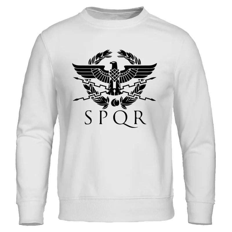 Осенняя Новинка Теплая мужская толстовка с капюшоном SPQR Римский Сенат военные фракции толстовки с орлом мужские модные брендовые толстовки