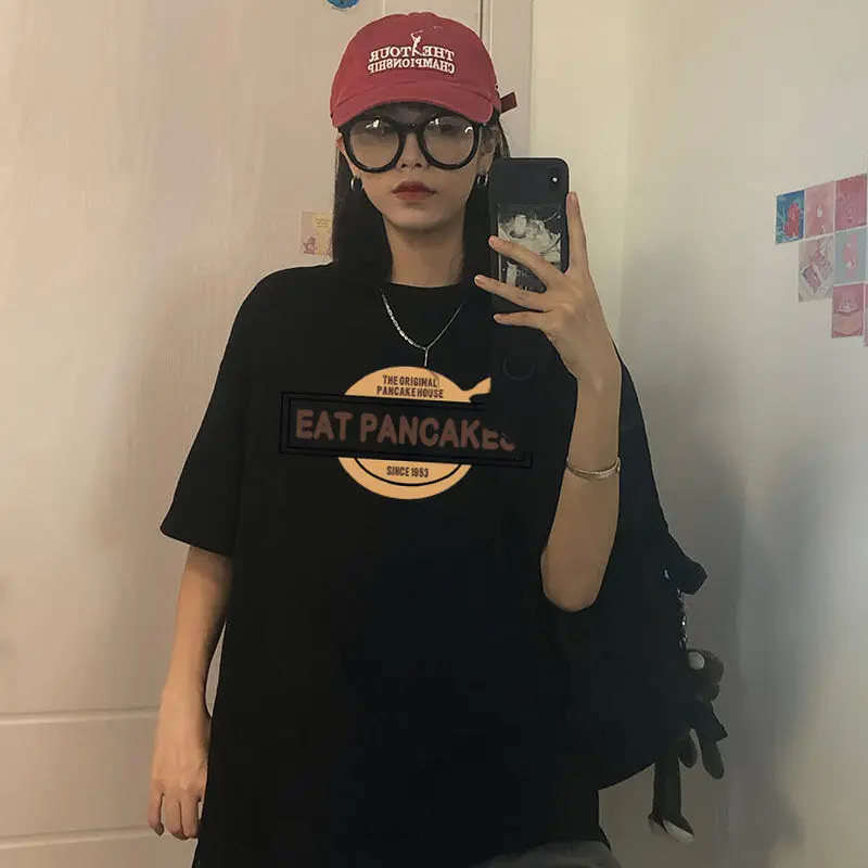 harajuku vintage gothic graphic punk clothes shirt clothing top женские футболки Women's t-shirts korean cotton Oversize Tops