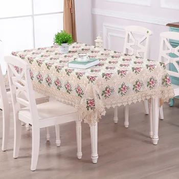 

Pastoral Lace Tablecloth Luxury Floral Embroidered Table Cloth for Home Hotel Banquet Party Multifunctional Covers Piano Cover