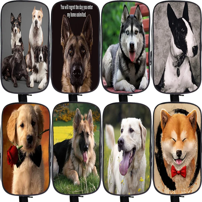 

Husky Dog Pencil Bag Bulldog Pen Bag Kids Boston Terrier School Pen Case German Shepherd Pencil Holder Large Capacity Makeup Bag