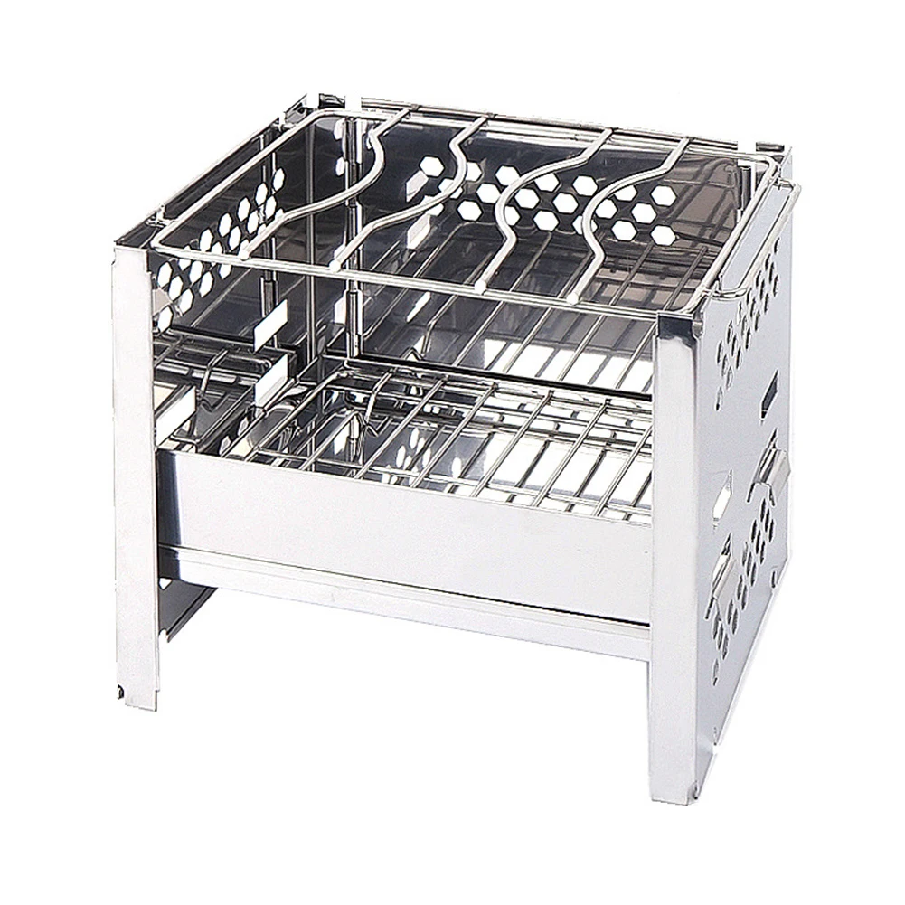 

Stoves Garden Outdoor Stainless Steel Multifunction Camping Mini Tools Easy Operate Adjustable Barbecue Grill Foldable Portable